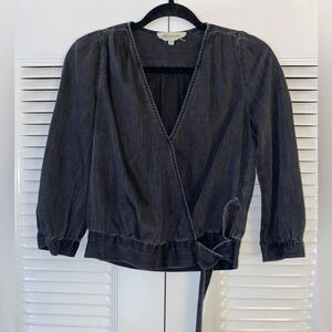 Madewell wrap denim shirt
